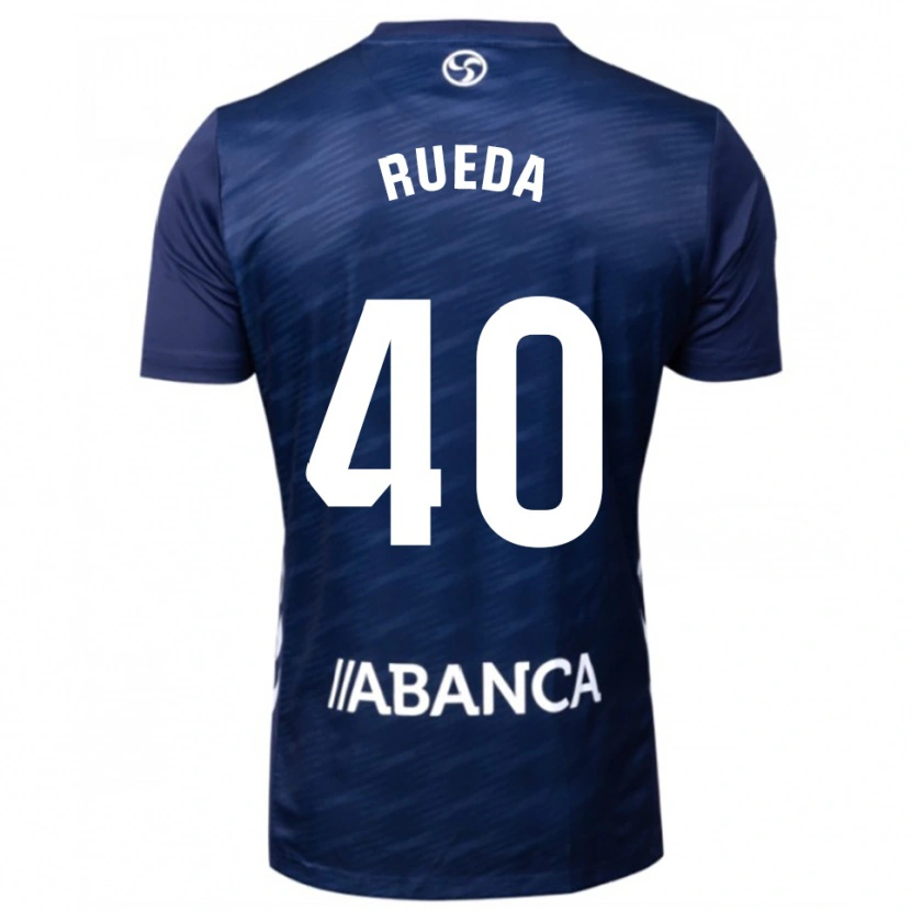 Danxen Mujer Camiseta Javi Rueda #40 Azul Marino Blanco 2ª Equipación 2025/26 La Camisa