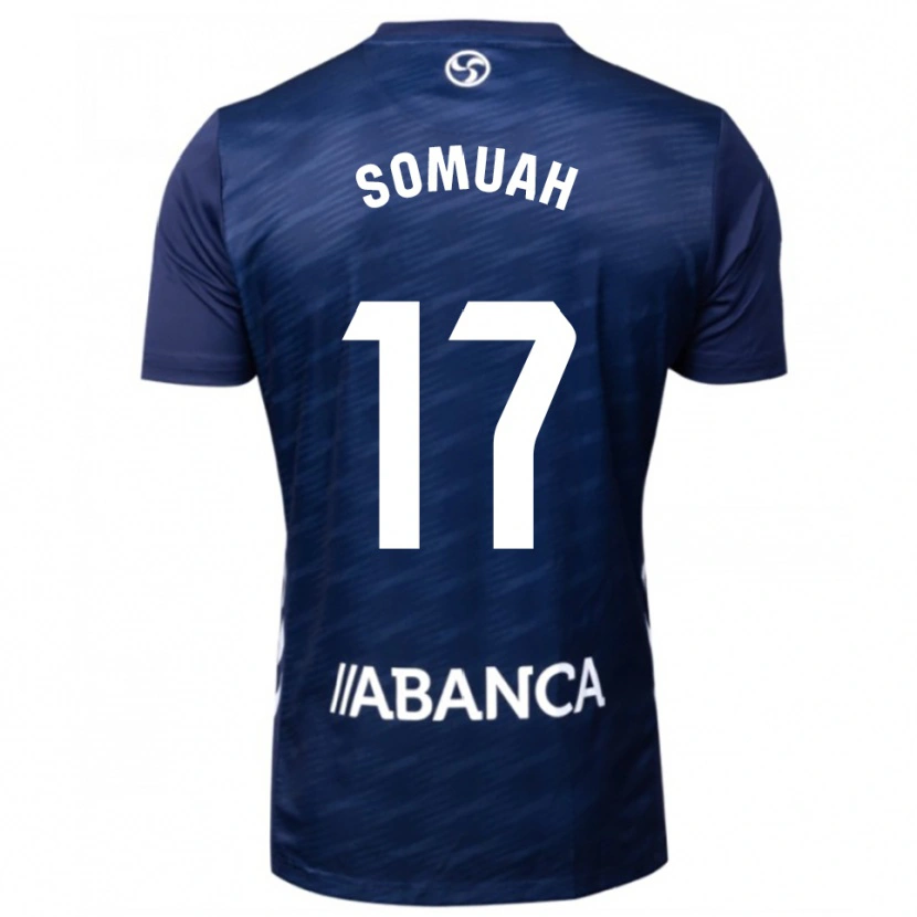 Danxen Mujer Camiseta Bernard Somuah #17 Azul Marino Blanco 2ª Equipación 2025/26 La Camisa