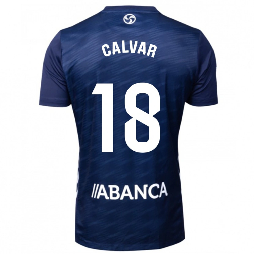Danxen Mujer Camiseta María Calvar #18 Azul Marino Blanco 2ª Equipación 2025/26 La Camisa