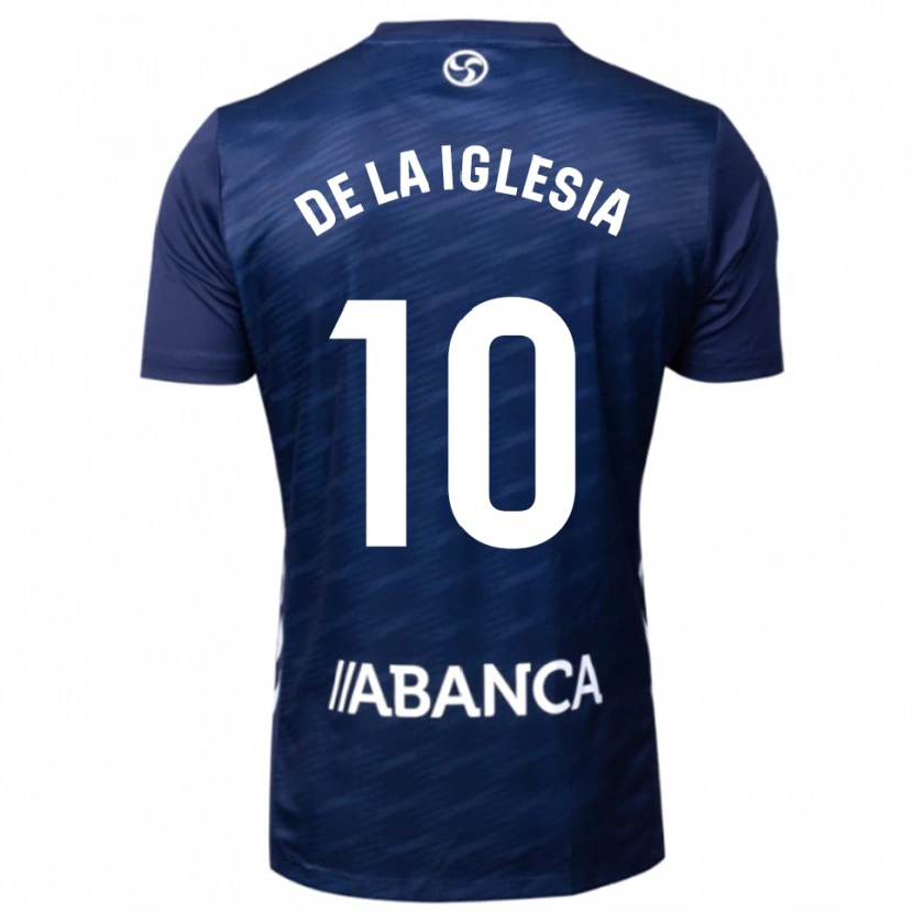 Danxen Mujer Camiseta David De La Iglesia #10 Azul Marino Blanco 2ª Equipación 2025/26 La Camisa