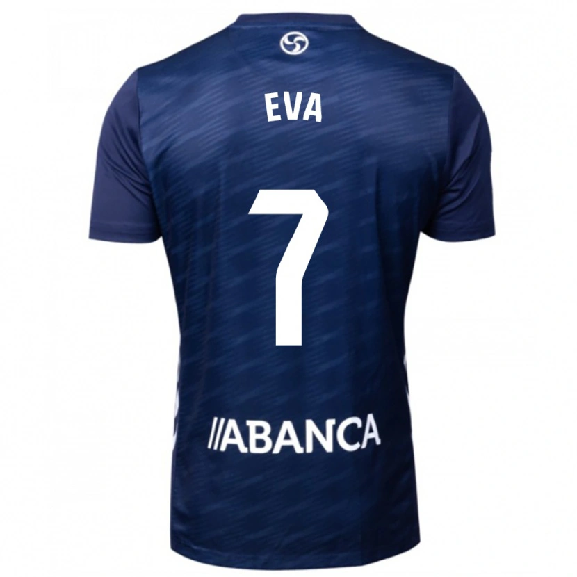 Danxen Mujer Camiseta Eva López #7 Azul Marino Blanco 2ª Equipación 2025/26 La Camisa