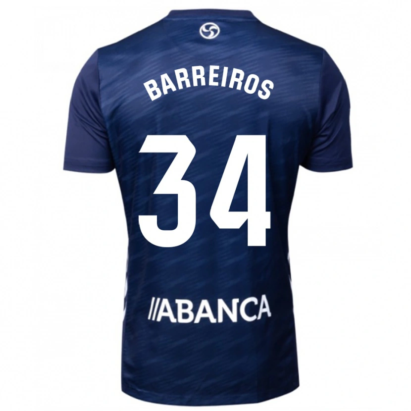 Danxen Mujer Camiseta Iago Barreiros #34 Azul Marino Blanco 2ª Equipación 2025/26 La Camisa