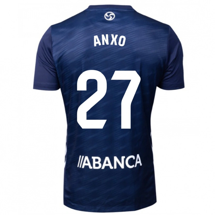 Danxen Mujer Camiseta Anxo Rodríguez #27 Azul Marino Blanco 2ª Equipación 2025/26 La Camisa