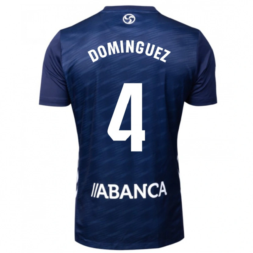 Danxen Mujer Camiseta Javi Domínguez #4 Azul Marino Blanco 2ª Equipación 2025/26 La Camisa