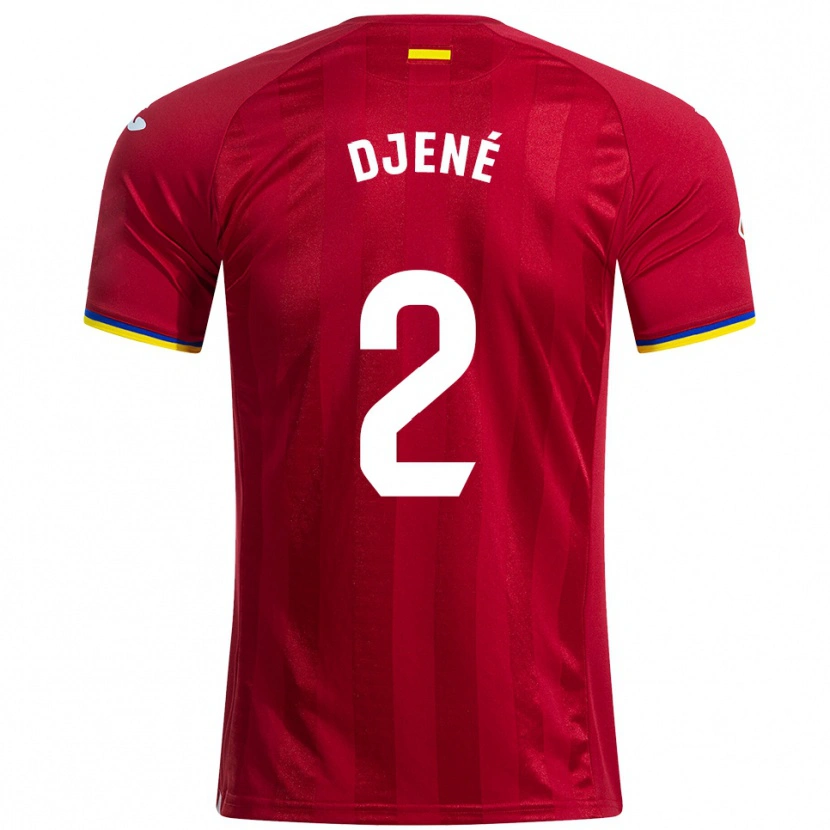 Danxen Mujer Camiseta Djené #2 Rojo Amarillo Azul 2ª Equipación 2025/26 La Camisa