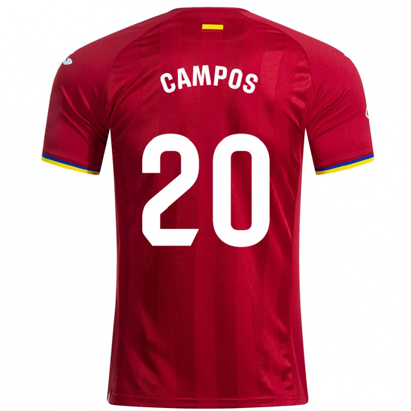 Danxen Mujer Camiseta Álex Campos #20 Rojo Amarillo Azul 2ª Equipación 2025/26 La Camisa