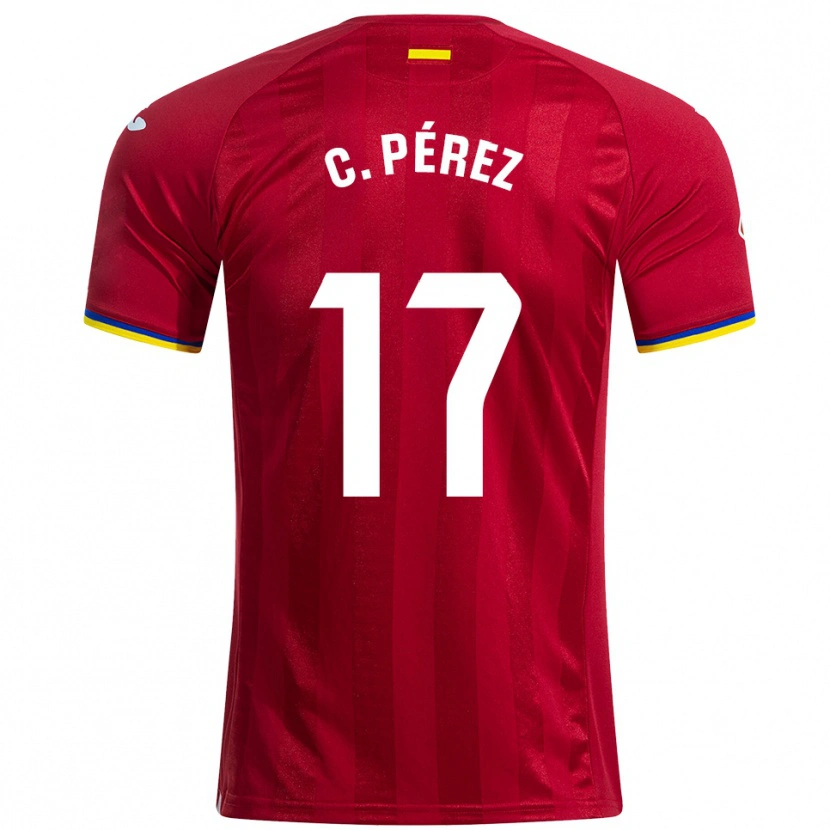 Danxen Mujer Camiseta Carles Perez #17 Rojo Amarillo Azul 2ª Equipación 2025/26 La Camisa