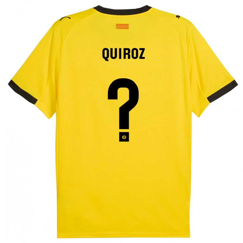 Danxen Mujer Camiseta Alejandro Quiroz #0 Amarillo Negro 2ª Equipación 2025/26 La Camisa