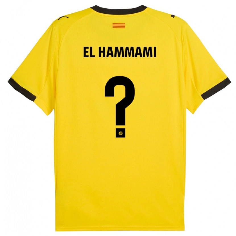 Danxen Mujer Camiseta Ayoub El Hammami #0 Amarillo Negro 2ª Equipación 2025/26 La Camisa