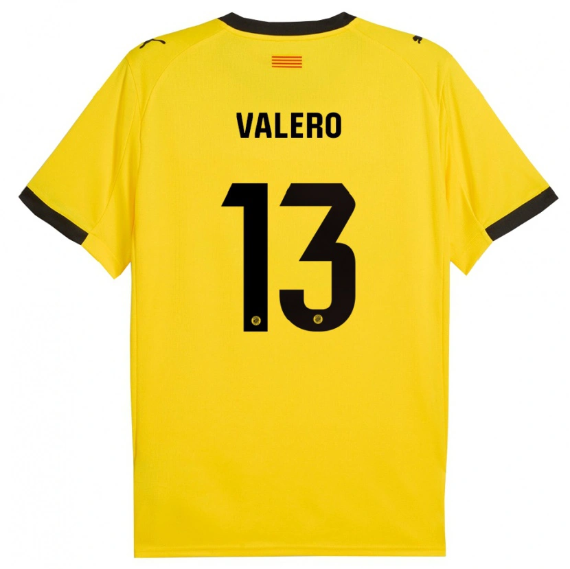 Danxen Mujer Camiseta Eliana Valero #13 Amarillo Negro 2ª Equipación 2025/26 La Camisa