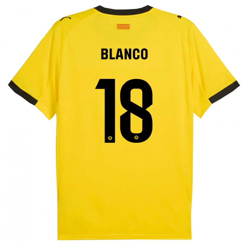 Danxen Mujer Camiseta Aaron Blanco #18 Amarillo Negro 2ª Equipación 2025/26 La Camisa