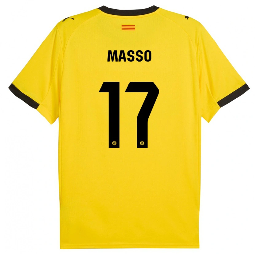 Danxen Mujer Camiseta Ainoa Massó #17 Amarillo Negro 2ª Equipación 2025/26 La Camisa