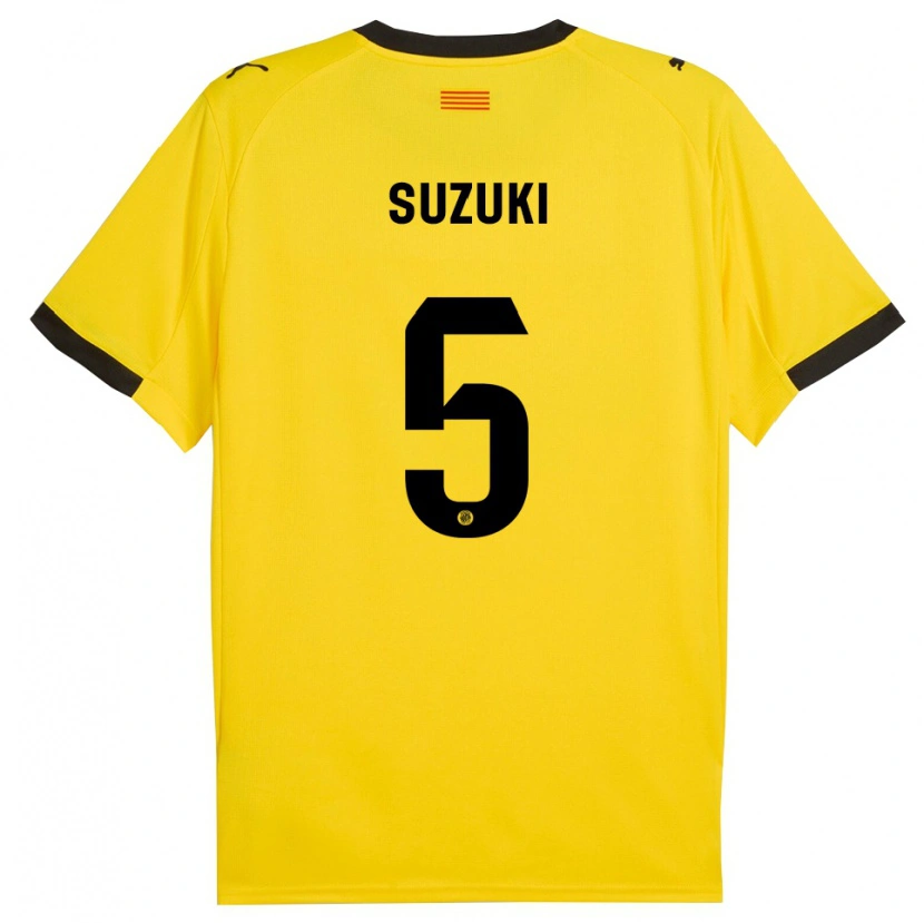 Danxen Mujer Camiseta Wadi Ibrahim Suzuki #5 Amarillo Negro 2ª Equipación 2025/26 La Camisa
