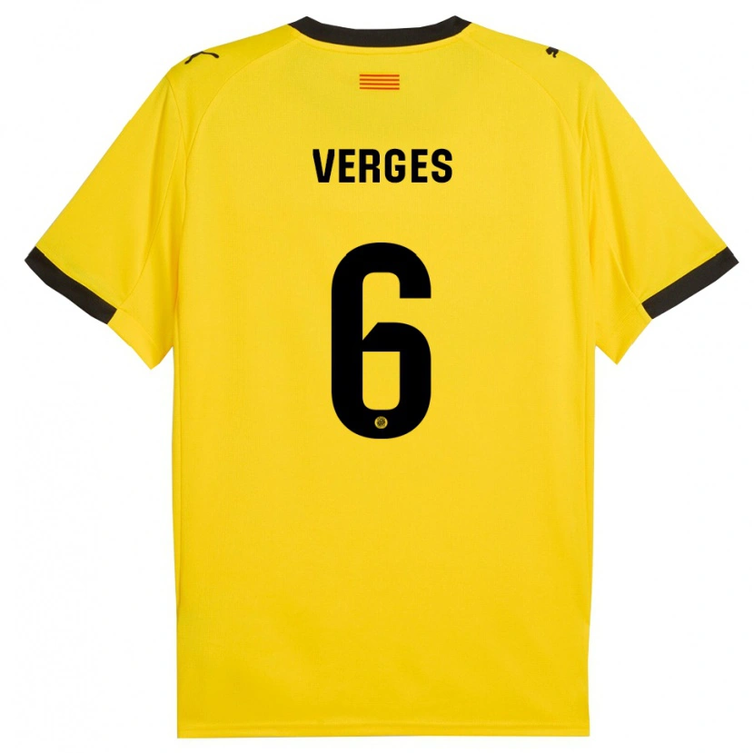 Danxen Mujer Camiseta Mar Vergés #6 Amarillo Negro 2ª Equipación 2025/26 La Camisa