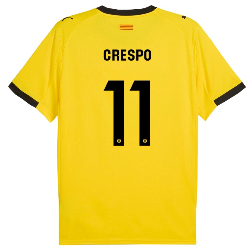 Danxen Mujer Camiseta Lydia Crespo #11 Amarillo Negro 2ª Equipación 2025/26 La Camisa