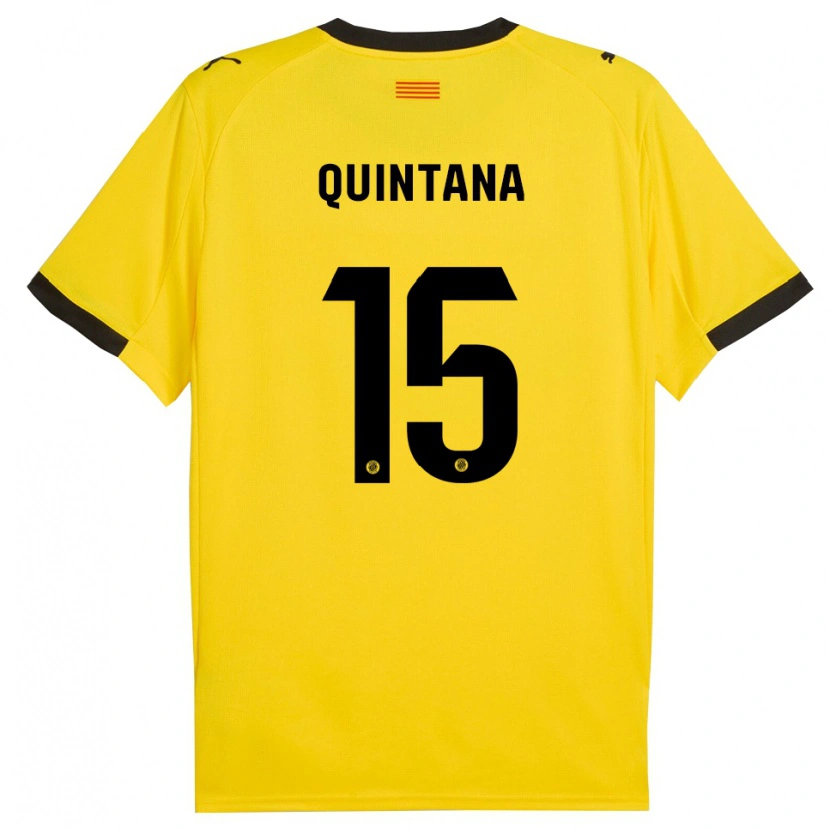 Danxen Mujer Camiseta Amru Quintana #15 Amarillo Negro 2ª Equipación 2025/26 La Camisa