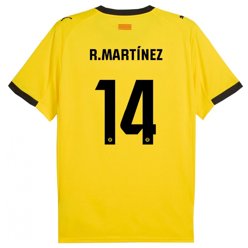 Danxen Mujer Camiseta Raúl Martínez #14 Amarillo Negro 2ª Equipación 2025/26 La Camisa