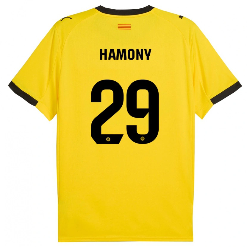 Danxen Mujer Camiseta Mohammed Hamony #29 Amarillo Negro 2ª Equipación 2025/26 La Camisa