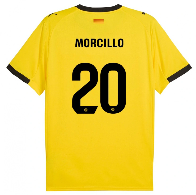 Danxen Mujer Camiseta Luis Morcillo #20 Amarillo Negro 2ª Equipación 2025/26 La Camisa