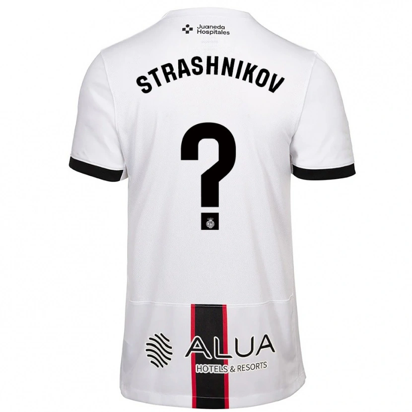 Danxen Mujer Camiseta Nikolay Strashnikov #0 Blanco Negro 2ª Equipación 2025/26 La Camisa
