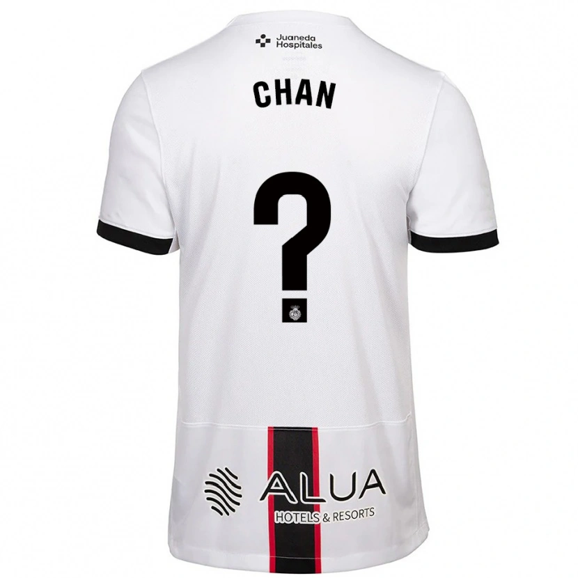 Danxen Mujer Camiseta Loïc Chan #0 Blanco Negro 2ª Equipación 2025/26 La Camisa