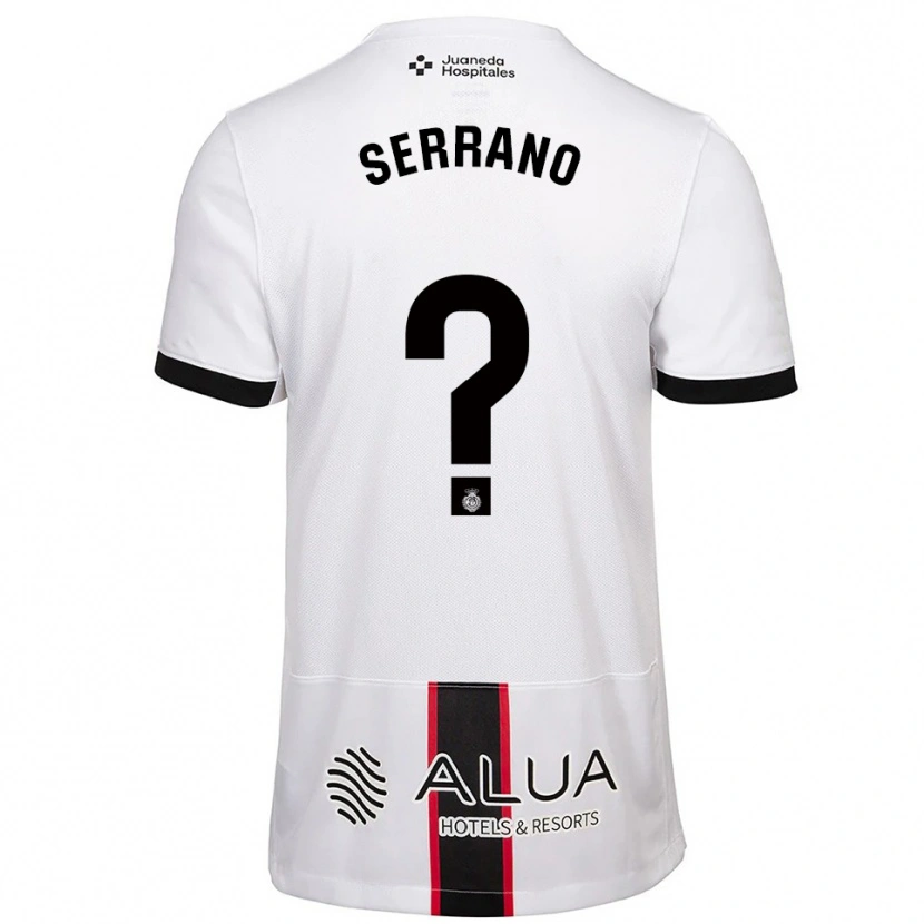 Danxen Mujer Camiseta Gonzalo Serrano #0 Blanco Negro 2ª Equipación 2025/26 La Camisa