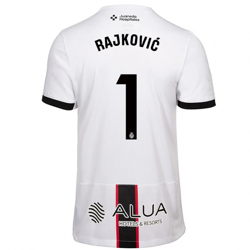 Danxen Mujer Camiseta Predrag Rajkovic #1 Blanco Negro 2ª Equipación 2025/26 La Camisa