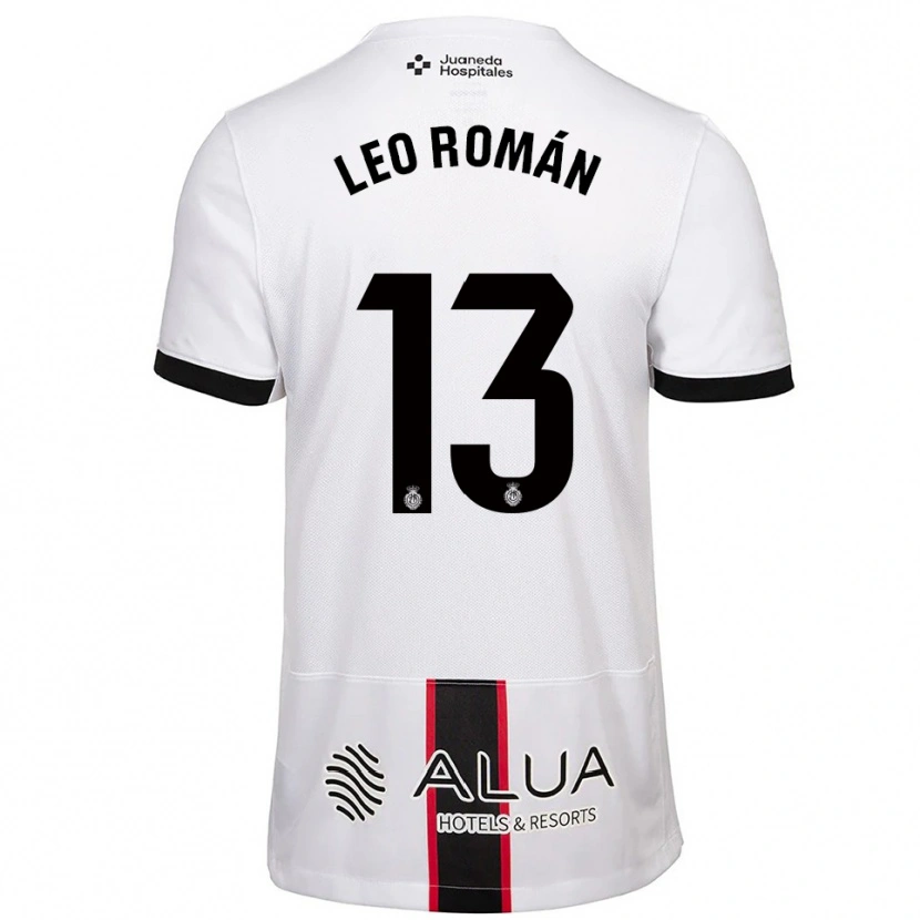 Danxen Mujer Camiseta Leo Román #13 Blanco Negro 2ª Equipación 2025/26 La Camisa