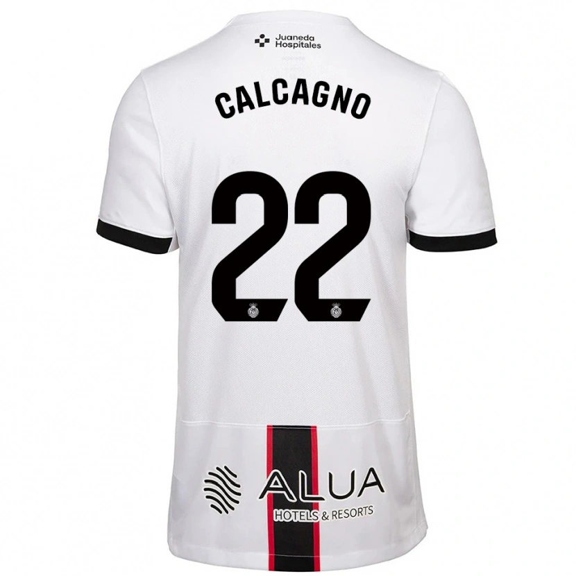 Danxen Mujer Camiseta Bruno Calcagno #22 Blanco Negro 2ª Equipación 2025/26 La Camisa