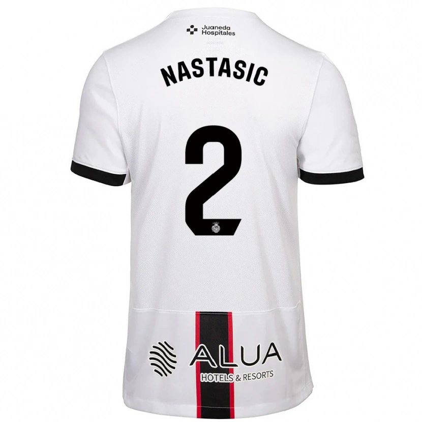 Danxen Mujer Camiseta Matija Nastasic #2 Blanco Negro 2ª Equipación 2025/26 La Camisa
