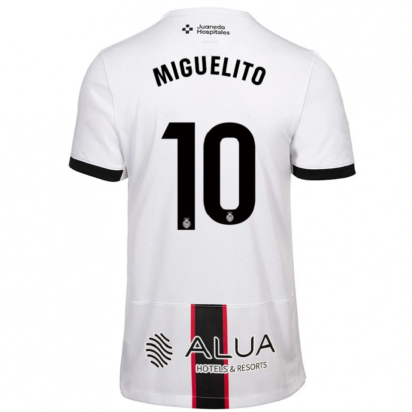 Danxen Mujer Camiseta Miguelito #10 Blanco Negro 2ª Equipación 2025/26 La Camisa