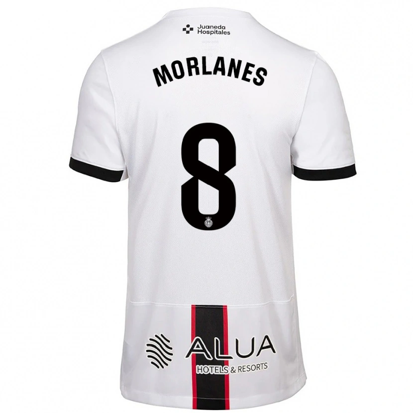 Danxen Mujer Camiseta Manu Morlanes #8 Blanco Negro 2ª Equipación 2025/26 La Camisa