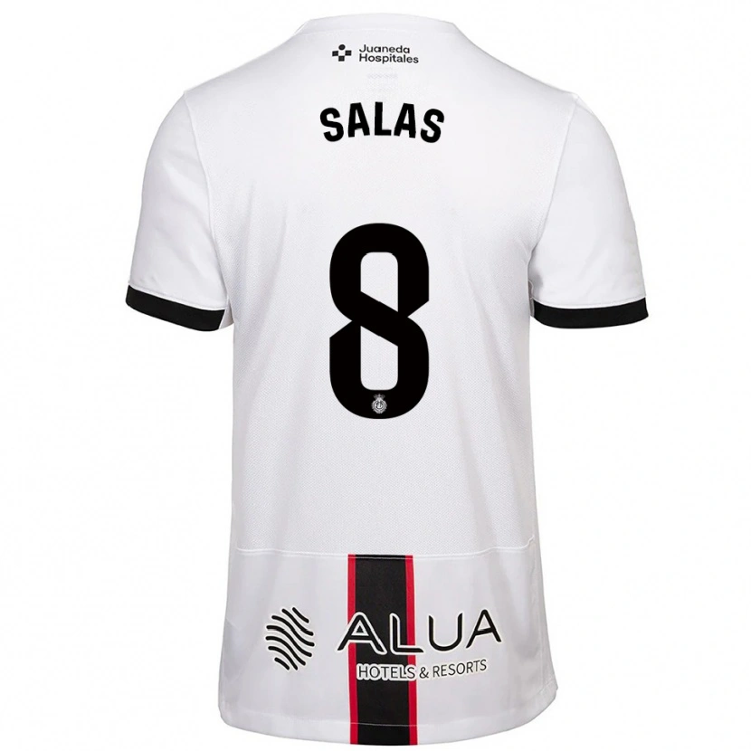 Danxen Mujer Camiseta Jan Salas #8 Blanco Negro 2ª Equipación 2025/26 La Camisa