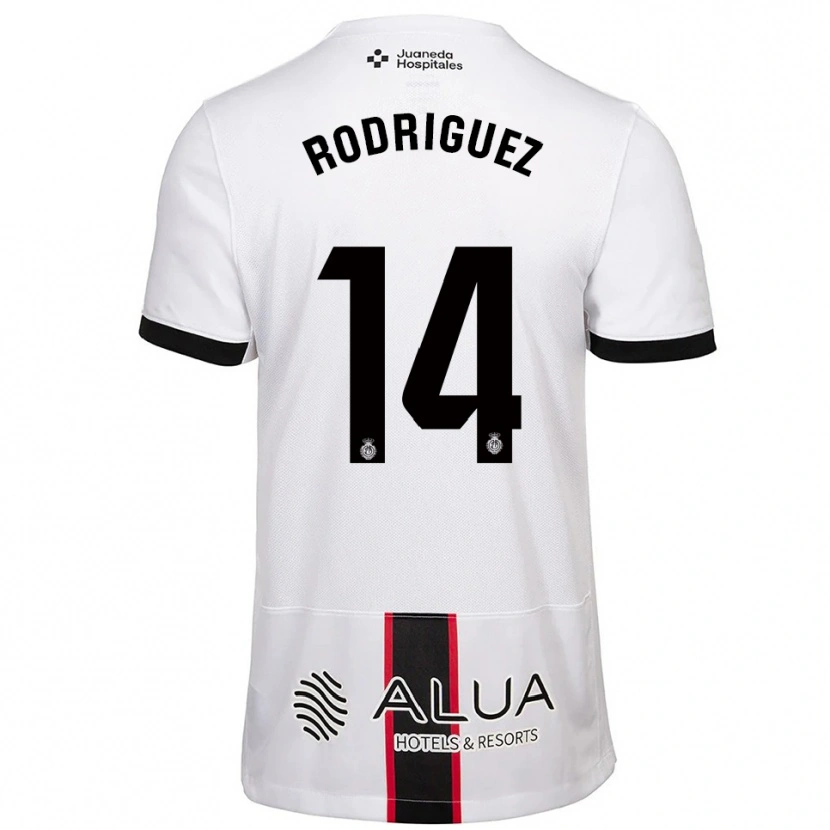 Danxen Mujer Camiseta Diego Rodríguez #14 Blanco Negro 2ª Equipación 2025/26 La Camisa