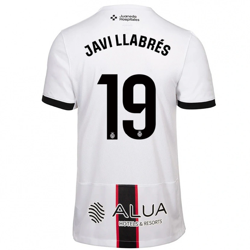 Danxen Mujer Camiseta Javi Llabrés #19 Blanco Negro 2ª Equipación 2025/26 La Camisa