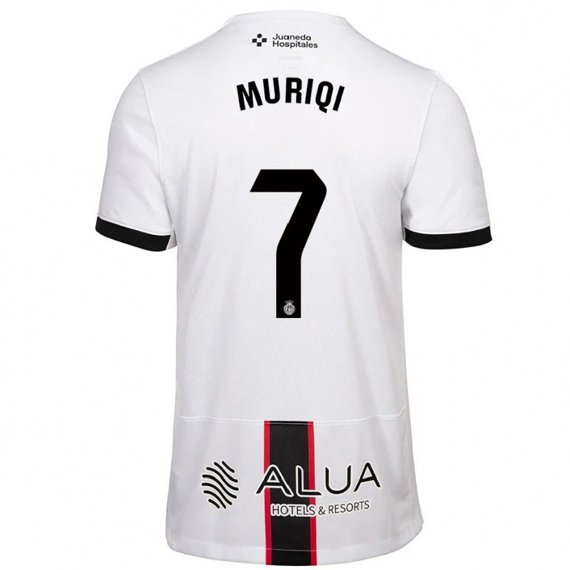 Danxen Mujer Camiseta Vedat Muriqi #7 Blanco Negro 2ª Equipación 2025/26 La Camisa