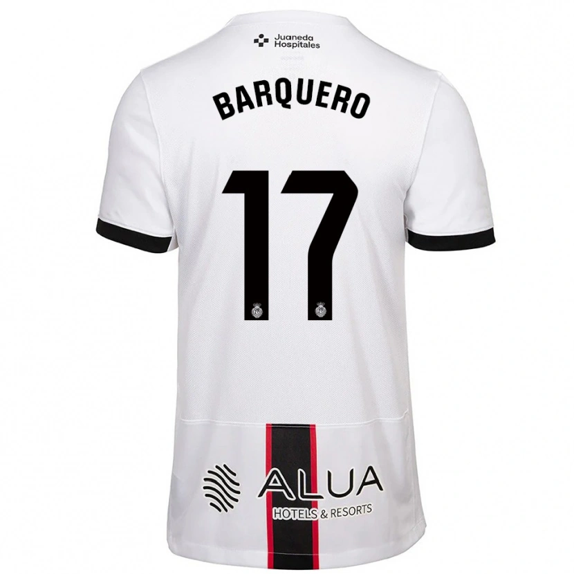 Danxen Mujer Camiseta Adrián Barquero #17 Blanco Negro 2ª Equipación 2025/26 La Camisa