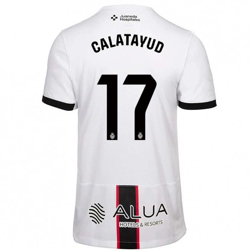 Danxen Mujer Camiseta Miguel Calatayud #17 Blanco Negro 2ª Equipación 2025/26 La Camisa
