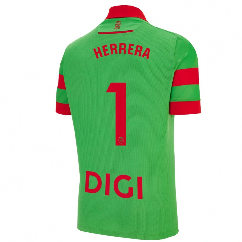 Danxen Mujer Camiseta Sergio Herrera #1 Verde Rojo 2ª Equipación 2025/26 La Camisa