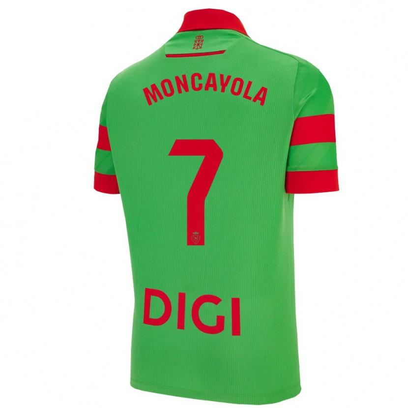 Danxen Mujer Camiseta Jon Moncayola #7 Verde Rojo 2ª Equipación 2025/26 La Camisa