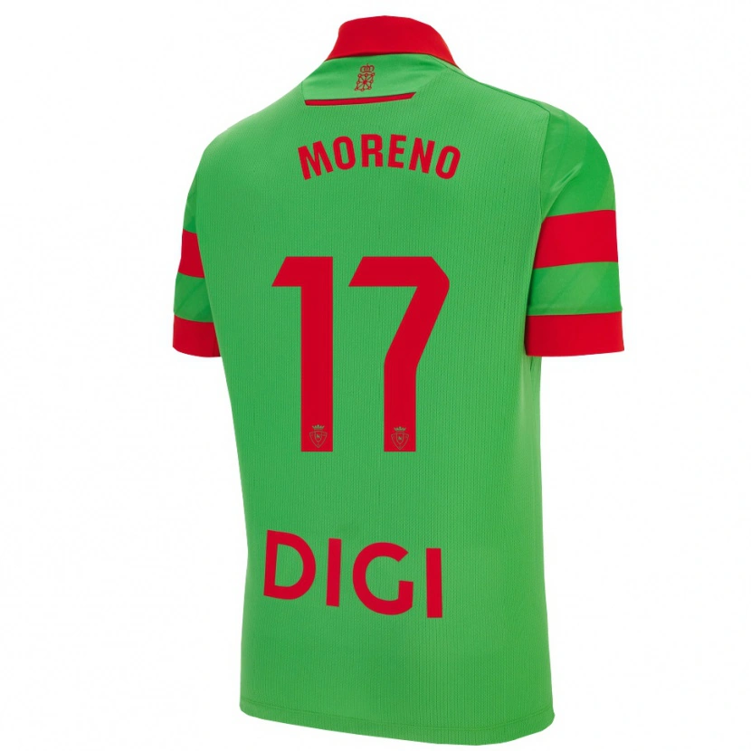 Danxen Mujer Camiseta Pablo Moreno #17 Verde Rojo 2ª Equipación 2025/26 La Camisa