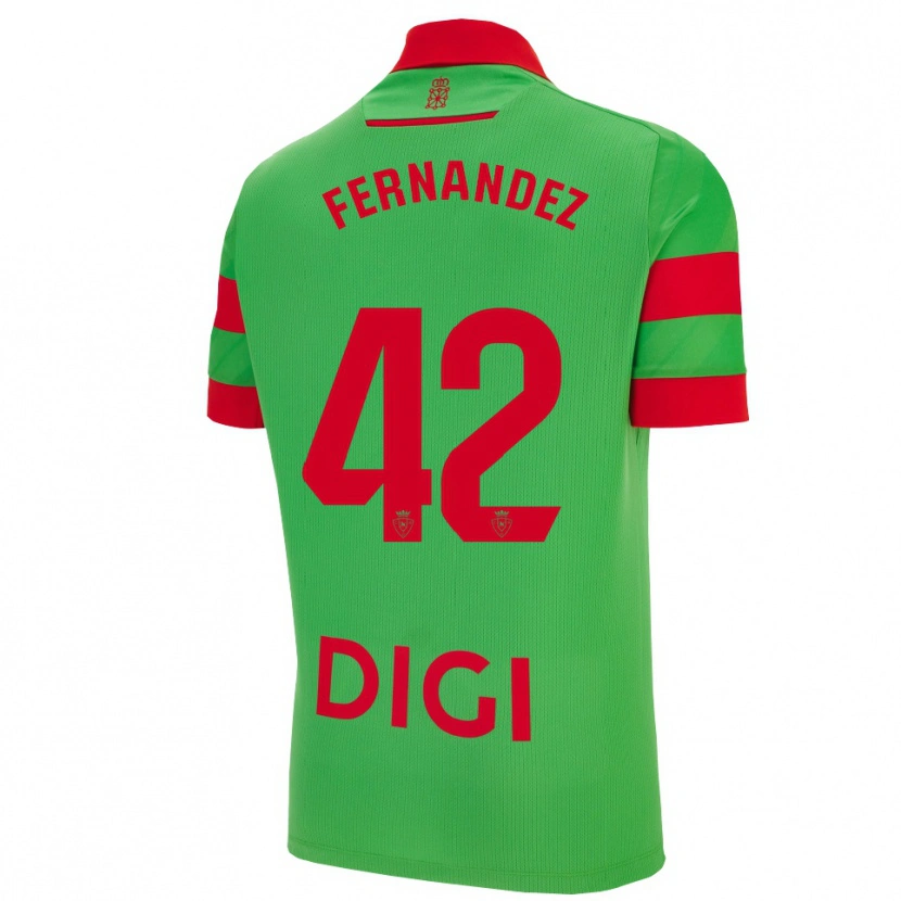 Danxen Mujer Camiseta Rafa Fernández #42 Verde Rojo 2ª Equipación 2025/26 La Camisa