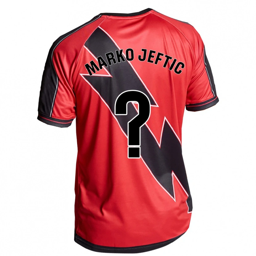 Danxen Mujer Camiseta Marko Jeftic #0 Rojo Negro 2ª Equipación 2025/26 La Camisa