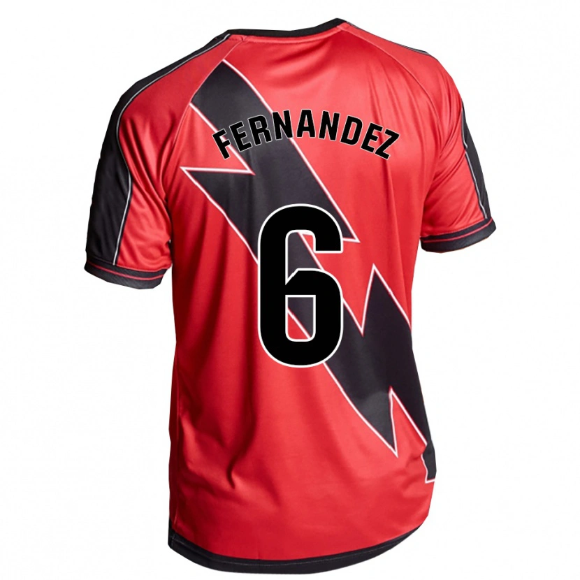 Danxen Mujer Camiseta Paula Fernández #6 Rojo Negro 2ª Equipación 2025/26 La Camisa