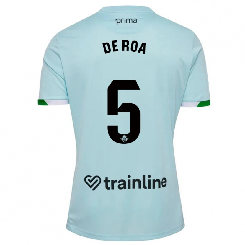 Danxen Mujer Camiseta Carlos De Roa #5 Celeste Verde 2ª Equipación 2025/26 La Camisa