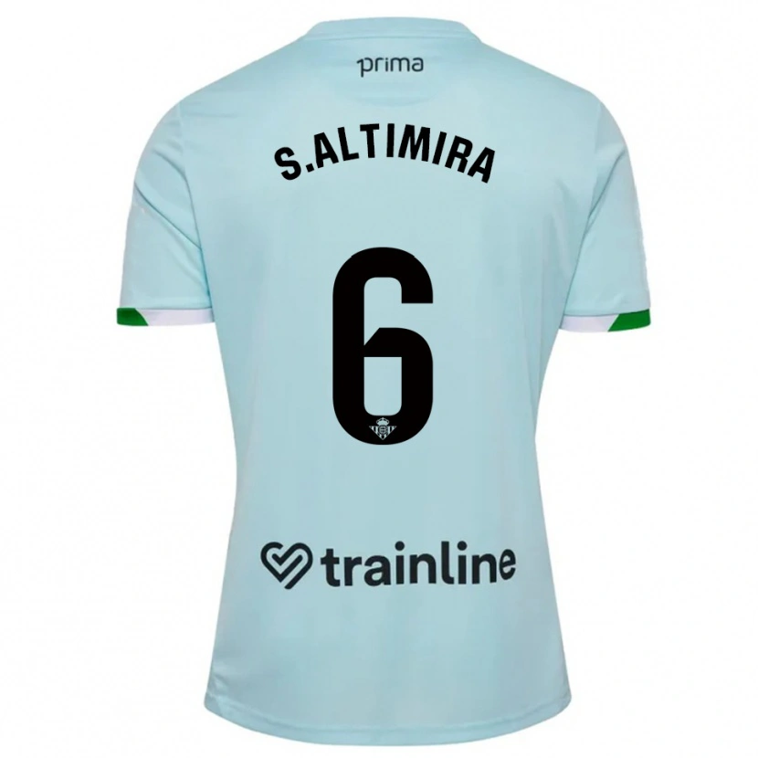 Danxen Mujer Camiseta Sergi Altimira #6 Celeste Verde 2ª Equipación 2025/26 La Camisa