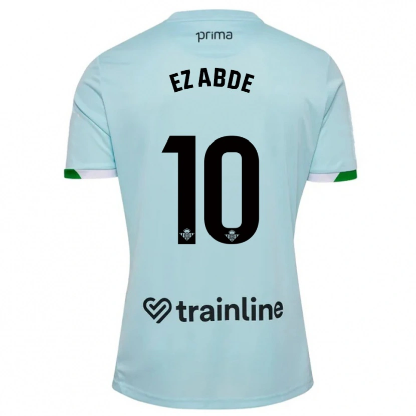Danxen Mujer Camiseta Abde Ezzalzouli #10 Celeste Verde 2ª Equipación 2025/26 La Camisa