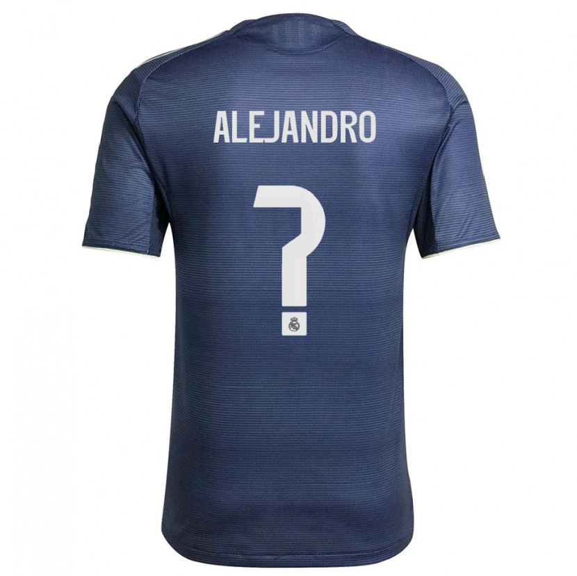 Danxen Mujer Camiseta Alejandro Hernández #0 Azul Marino Plata 2ª Equipación 2025/26 La Camisa