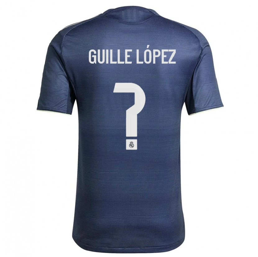 Danxen Mujer Camiseta Guille López #0 Azul Marino Plata 2ª Equipación 2025/26 La Camisa