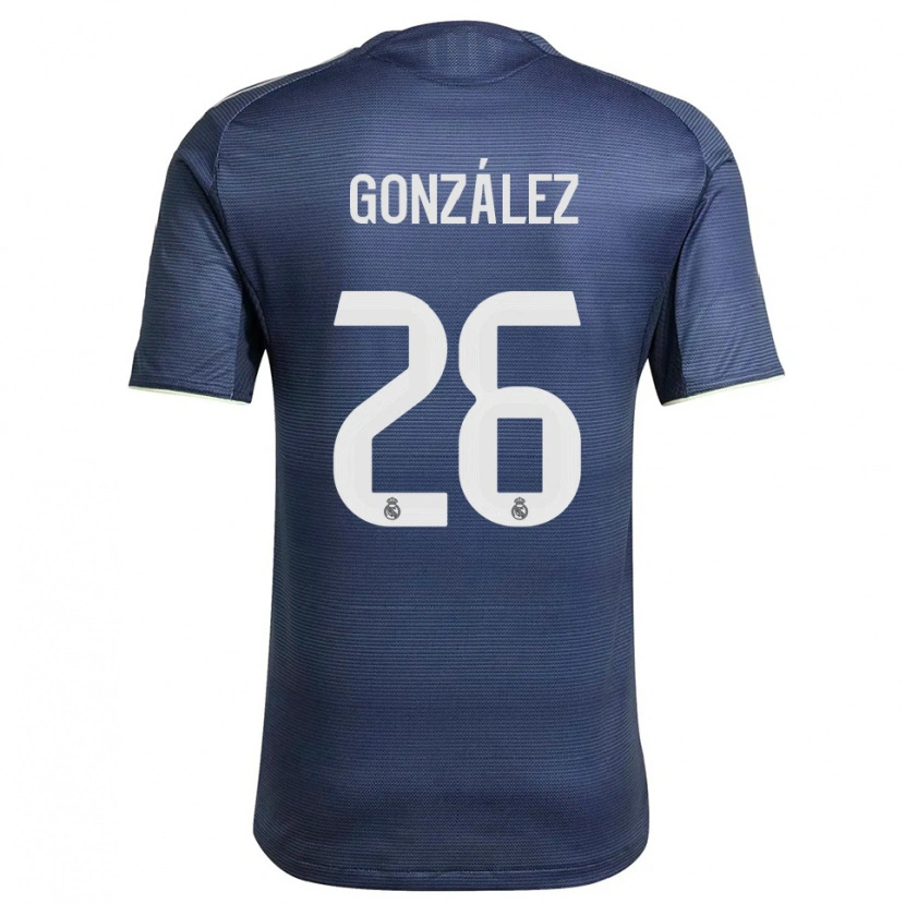 Danxen Mujer Camiseta Fran González #26 Azul Marino Plata 2ª Equipación 2025/26 La Camisa